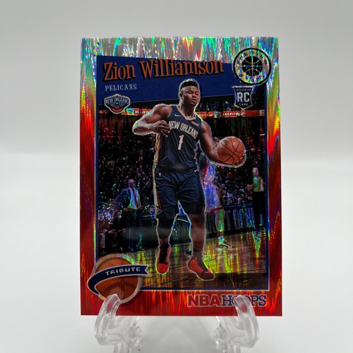 2019-20 Panini NBA Hoops Premium Stock Red Flash Prizm Zion Williamson Rookie RC