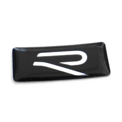 Original VW Emblem R Logo Sticker Tuning Plakette Dekor Design schwarz/chrom OEM - Bild 1 von 2