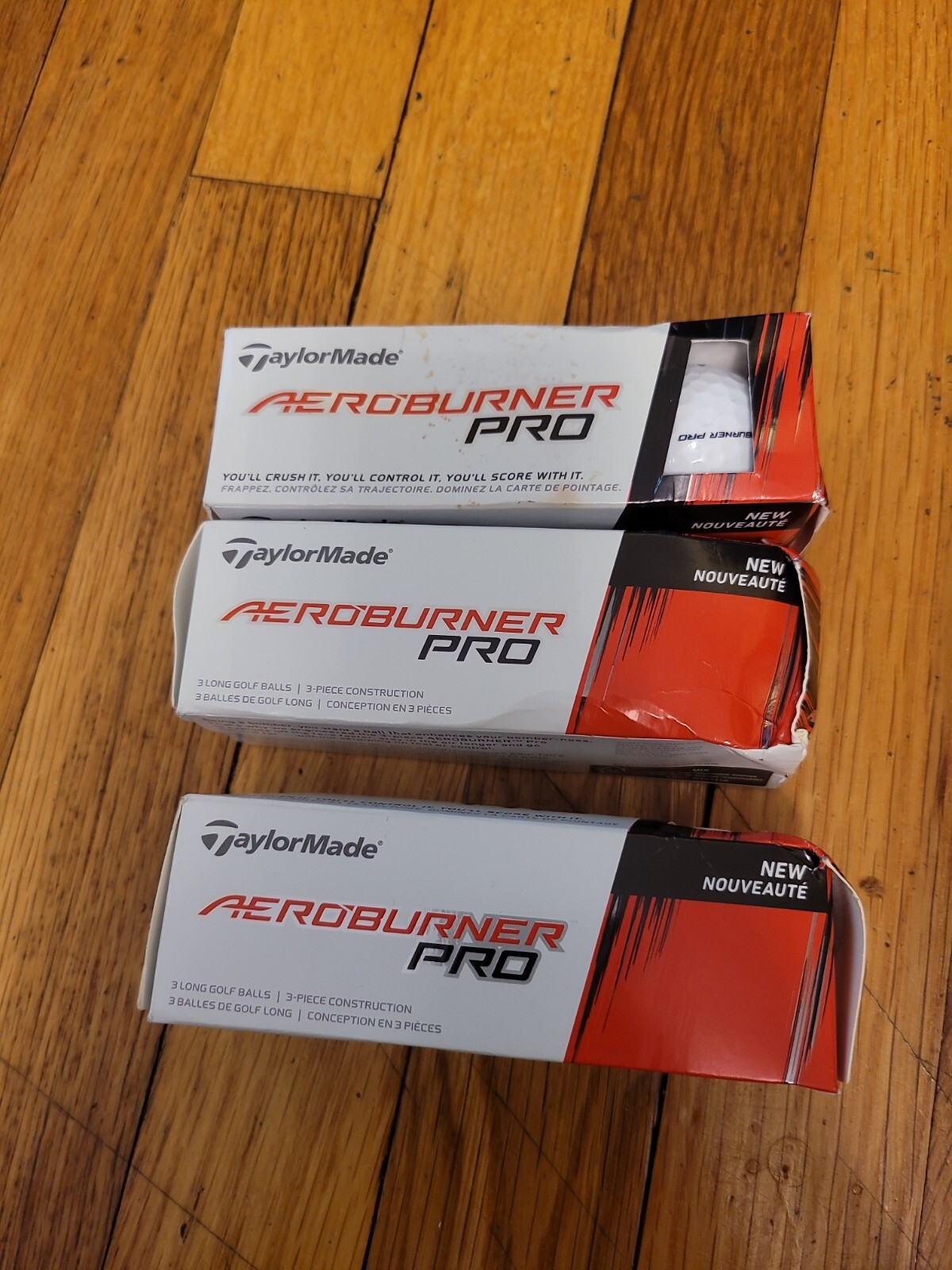 TaylorMade 2014 AeroBurner Pro Golf Ball White 3 Packs of 3  New In Box