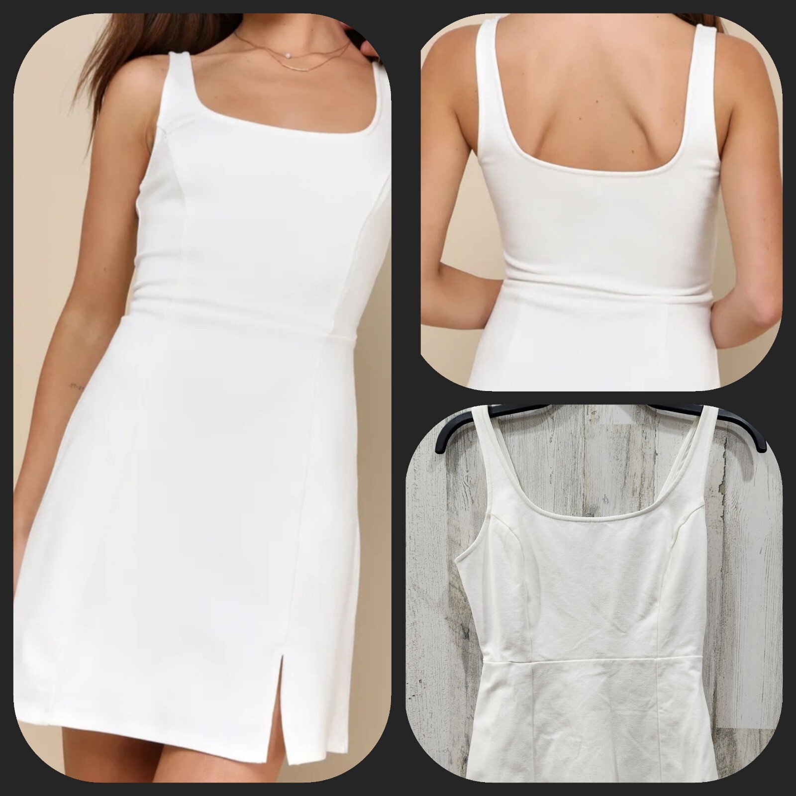 LULUS Always Admired White Sleeveless Mini Dress Size MEDIUM**NWOT*