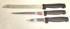 Farberware Three Serrated Stainless Steel Knife Set Black Plastic Handles — photo 1