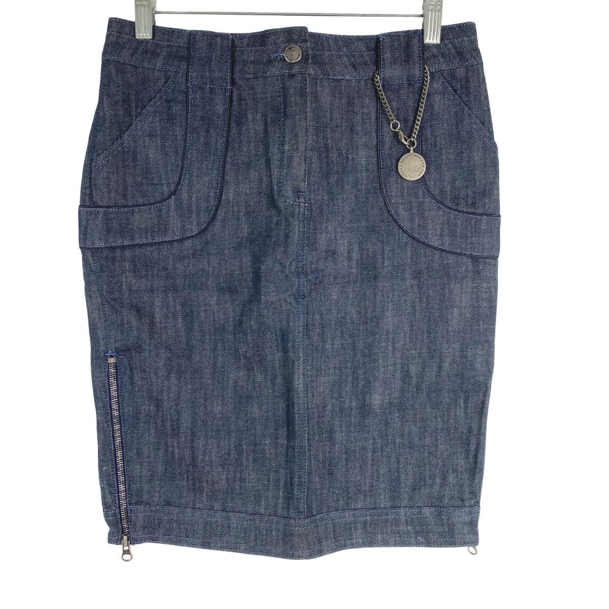 Jupe H&M Femme – Jean Noir Délavé, Fermeture éclair, Mini, Taille 2/XS, Neuve