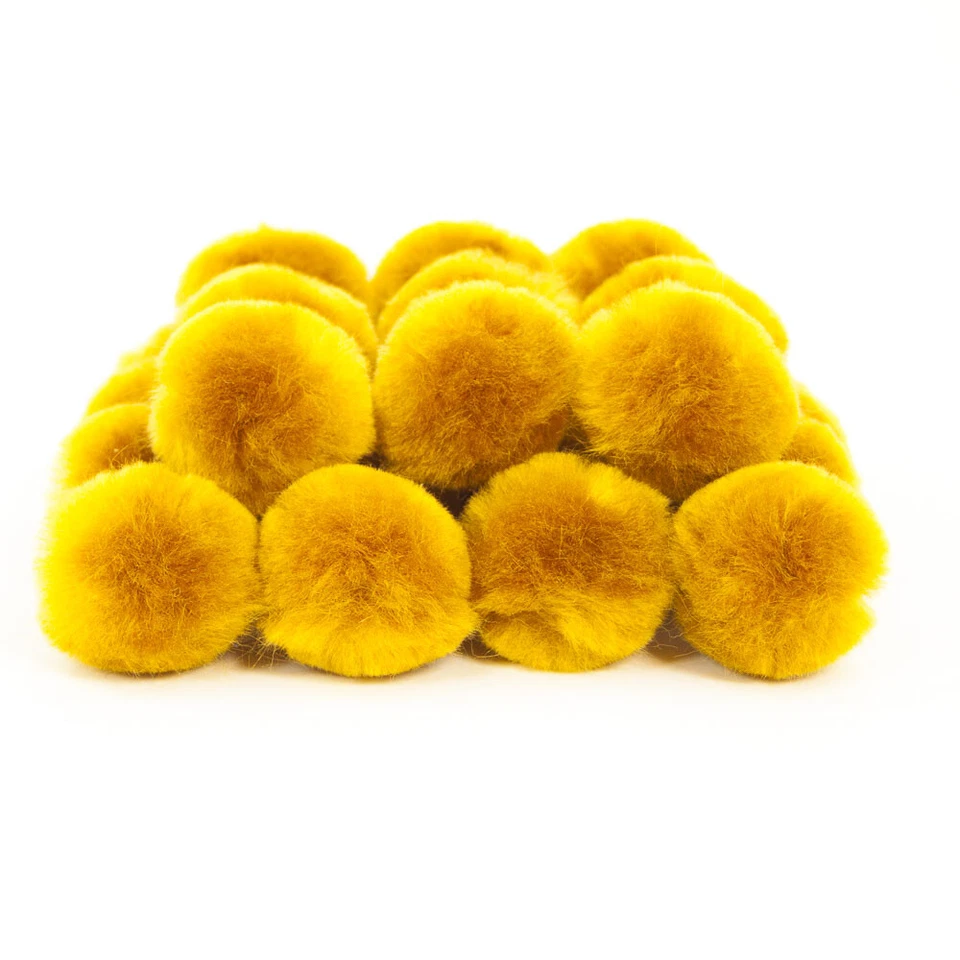 SHOWTHECROW.COM 35mm Gold Pom Poms For Crafts Decoration Sewing Card Making