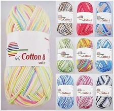 50g Cotton 8 Color Baumwolle Garn Wolle Strickgarn Stricken Häkeln GP 31,80€/1kg