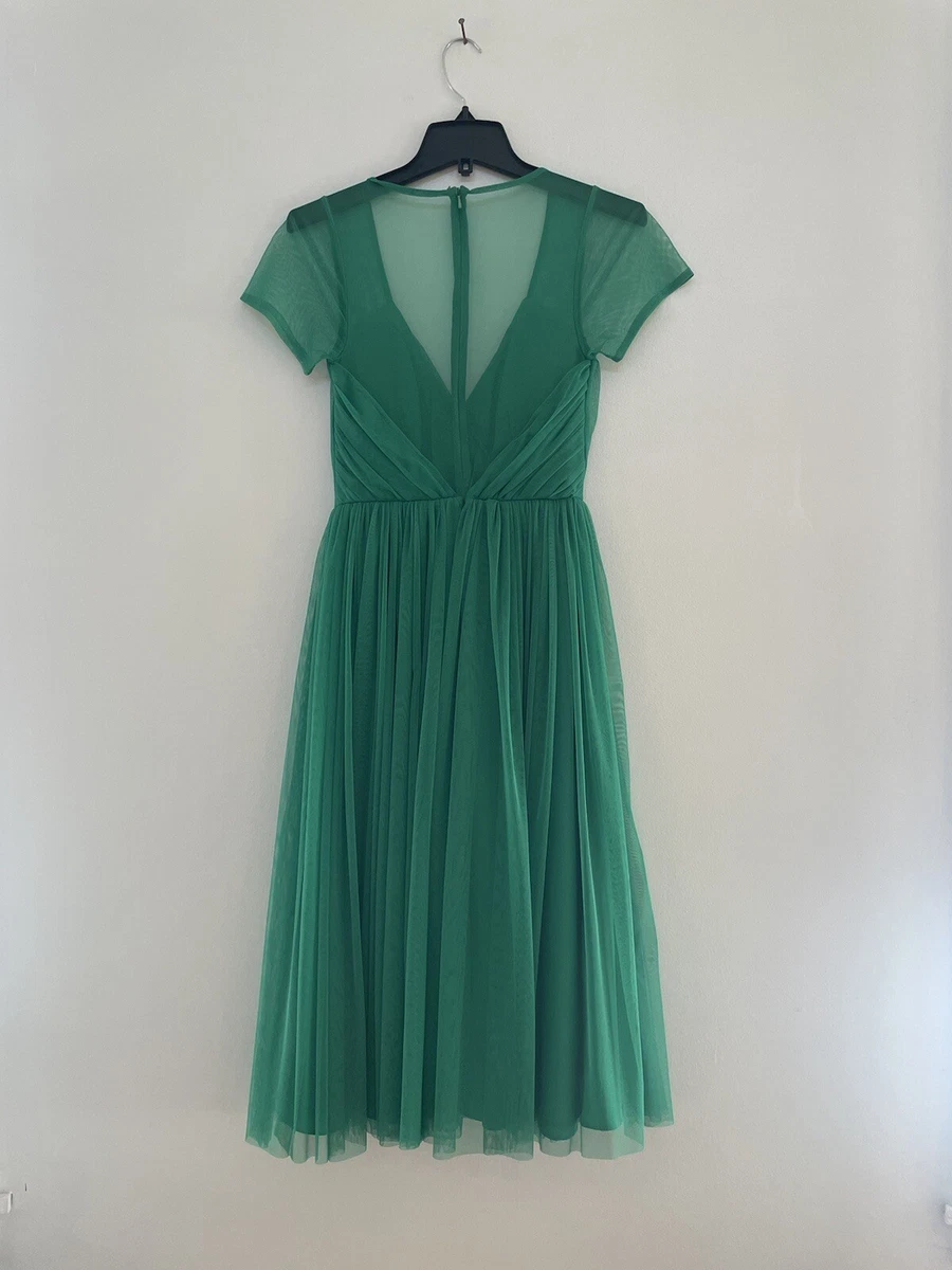 Asos tulle midi top dress with sheer sleeve