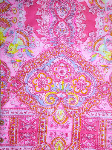 OILILY rechteckiger 2-lagiger Acryl rosa Paisley Schal Halstuch gebraucht, in einwandfreiem Zustand - Bild 6 von 10