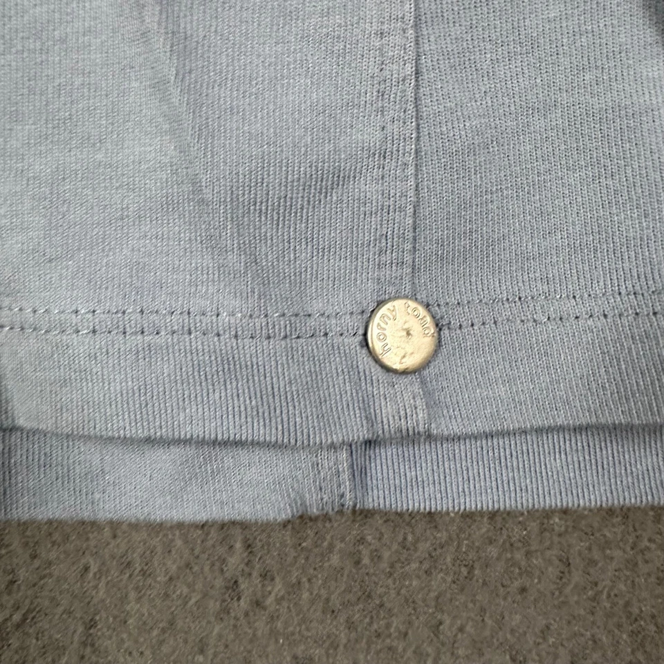 Camisa Pullover Manga Larga Horny Toad Mujer L Azul Claro 1/4 Cremallera Acentos Verdes Foto 2 de 4