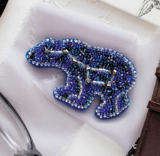 DIY Jewelry Making Beading kit Big bear Brooch Bead Embroidery Pin Needlepoint