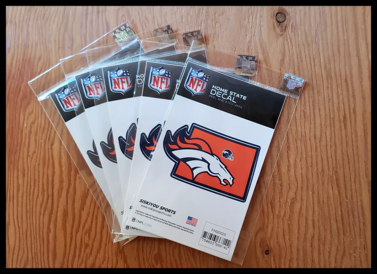 Denver Broncos NFL Football Home State Decal Peel and Stick Vinyl - LOT OF 2