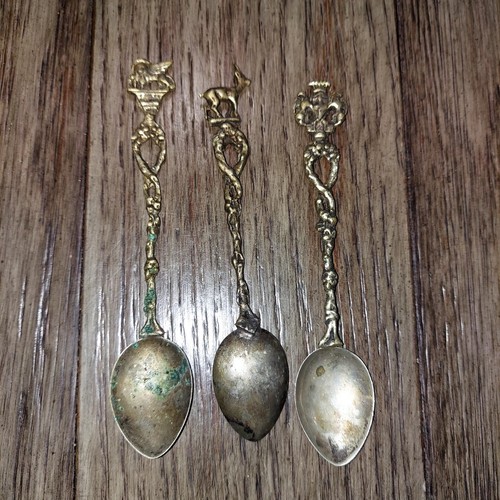 Vintage Italian Montagnani Style Demitasse Spoon Set Gold Toned - 3 pcs.