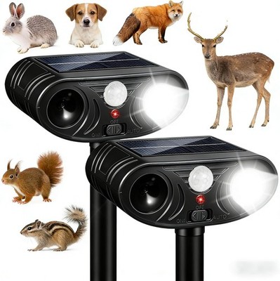 2026 Sonic Fortress Pro Deer Repellent 4 Pack Ultrasonic Solar Animal Repellent