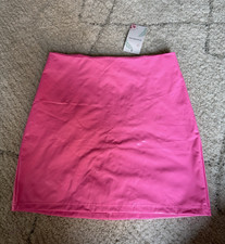 NEW WITH TAGS Pink Faux Leather Mini Skirt Womens Size M