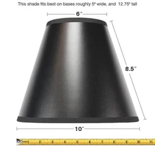 5x10x8.5 Black Parchment Empire Lampshade Black