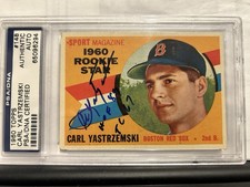 1960 Topps Carl Yastrzemski RC #148 Autograph PSA HOF & Triple Crown Inscription
