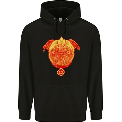Pug Finger Flip Offensive Funny Dog Mens 80% Cotton Hoodie