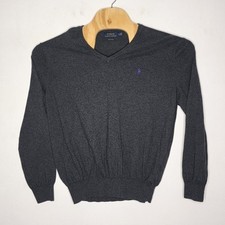 Polo Ralph Lauren Pima Cotton Gray V-Neck Pullover Sweater Men's Large L