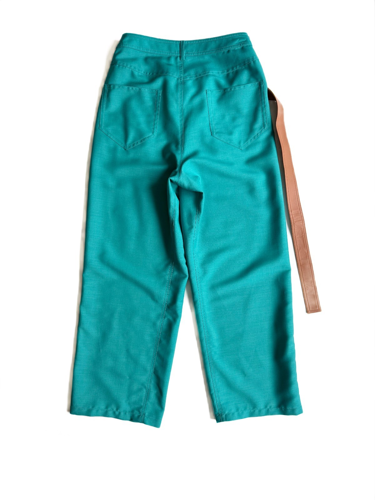 Women's Lanvin Mohair Wool Wide Pants With Leather Belt Sz40 US 10 L image 4