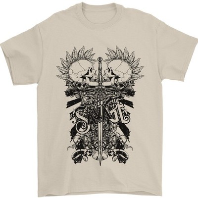 Savage Two Punk Totenköpfe Biker Motorrad Herren T-Shirt 100% Baumwolle