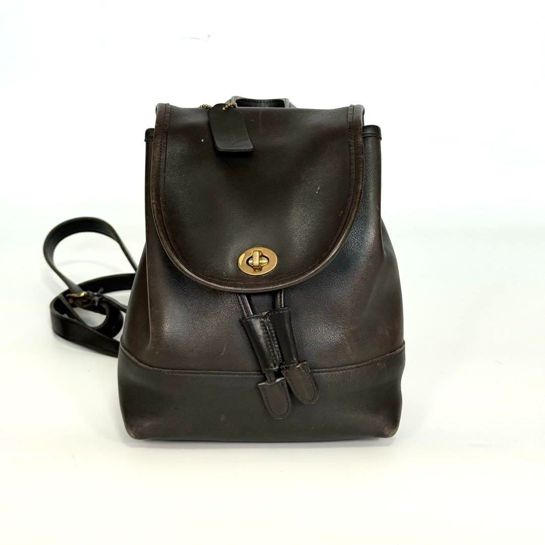 COACH 9960 Vintage Mini Backpack Black Leather Turnlock Old Coach