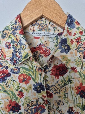 Liberty Tana Lawn Floral Vintage 100% Cotton Shirt UK 10 Rarena Print 