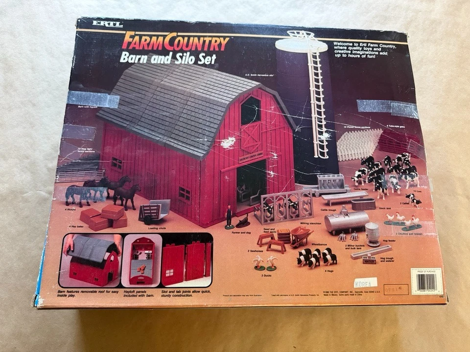 Juego de granero y silo Ertl Farm Country 1990 4242 con caja - incompleto Foto 2 de 4