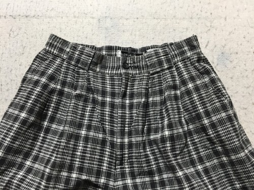 Fundamental Things Linen Shorts Petite 8 8P Black White Check Elastic Pockets - Picture 2 of 10