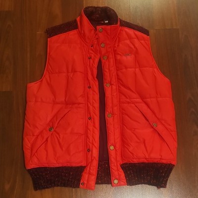 Sean John Men's Red Quilted Puffer Vest Size Large Snap Button