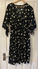 Ladies Dress Size 20 By Yours Black Floral Midi Plus Size