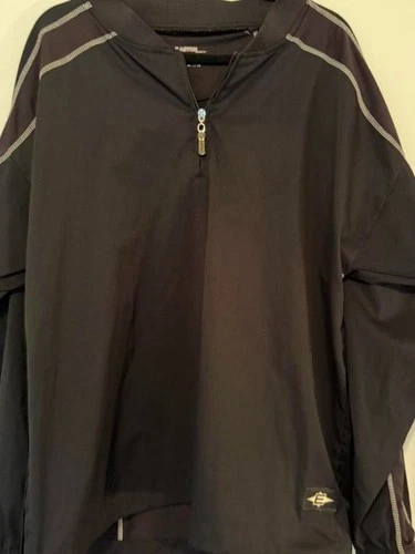 Easton Sports Black Windbreaker Jacket with Gray Stripes size M - product listing photo