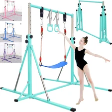 Foldable Gymnastics Bar,5Ft Horizontal Bar,Adjustable Kids Training Bar for Kids