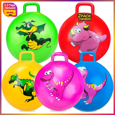 Hüpfball 45cm mit Griff Dinosaurier Aufblasbar für Kinder ab 3 Jahren Spielzeug
