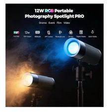 PHOTOOLEX PRO 12W Portable RGB Photography Spotlight,