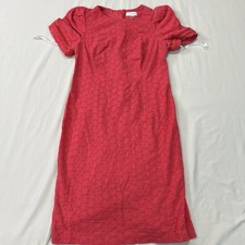 Calvin Klein Dress Womens 8 Pink Floral Lace Sheath Casual Lined Short Sleeve