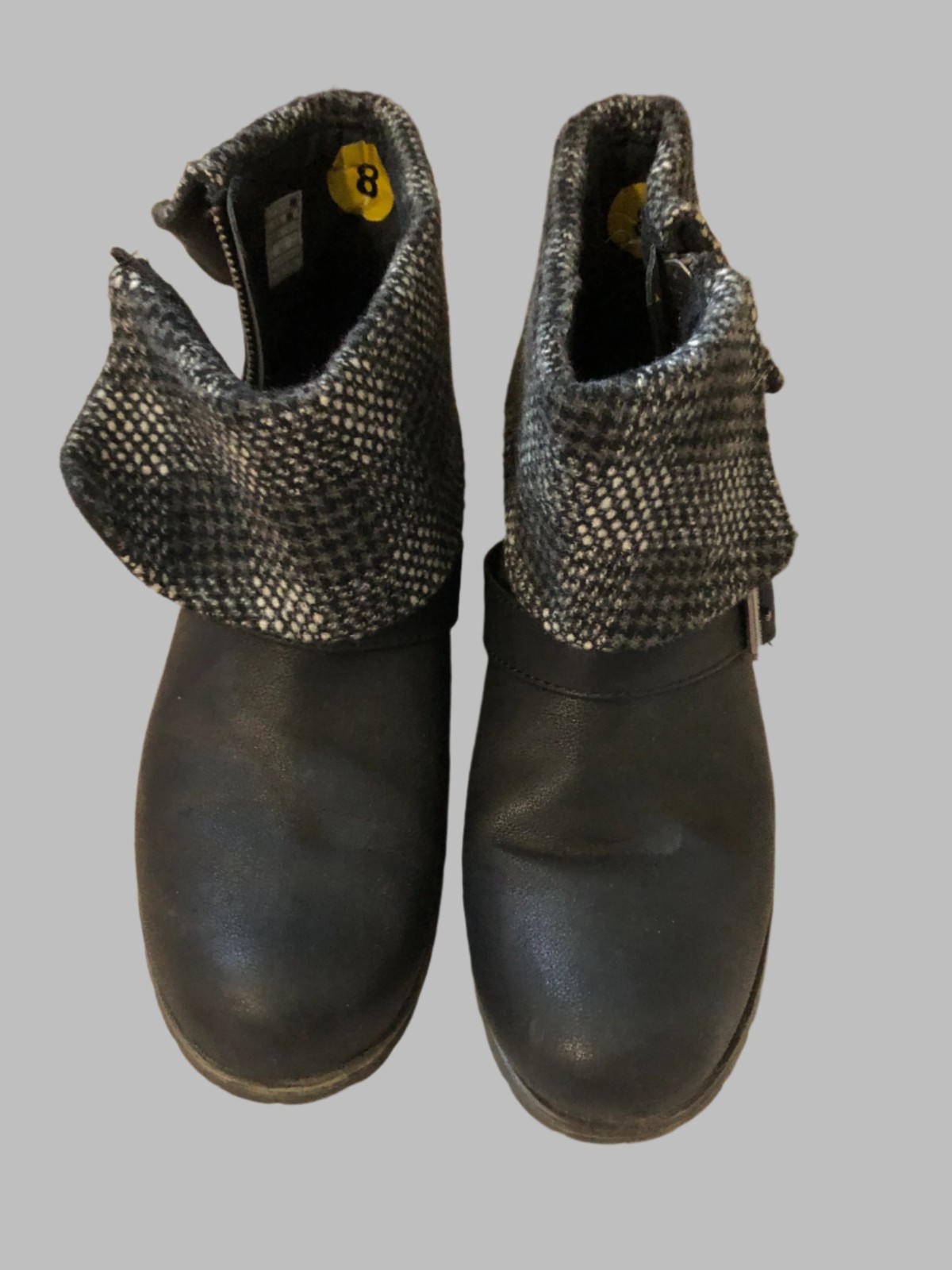 Rocket Dog Plaid Cuffed Ankle Boots size 8