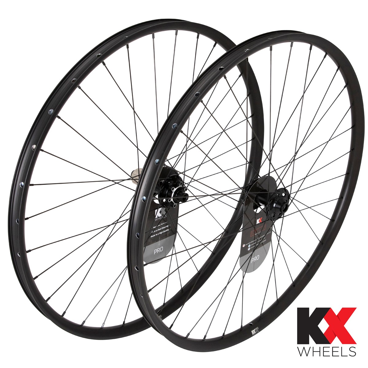 Колесная пара KX Pro 29 MTB DISC с бескамерной сквозной осью черного цвета