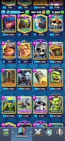 CR/LVL71 ( 54 CARD LV 16-15 ) 10K Trophy | 248 EMOTE & 46 TOWER SKIN | NAME CHNG