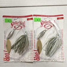 2CT Strike King Tour Grade Spinnerbait 1/2oz Green/Gold Nickel/Gold Blades