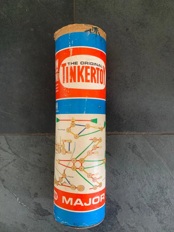 Vintage Tinker Toy Sets Cans No. 155 Big Boy and No. 136 major - Image 4 of 4