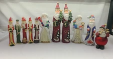 Mixed Santa Figurine Collection Christmas Holiday Decor Lot Various Sizes