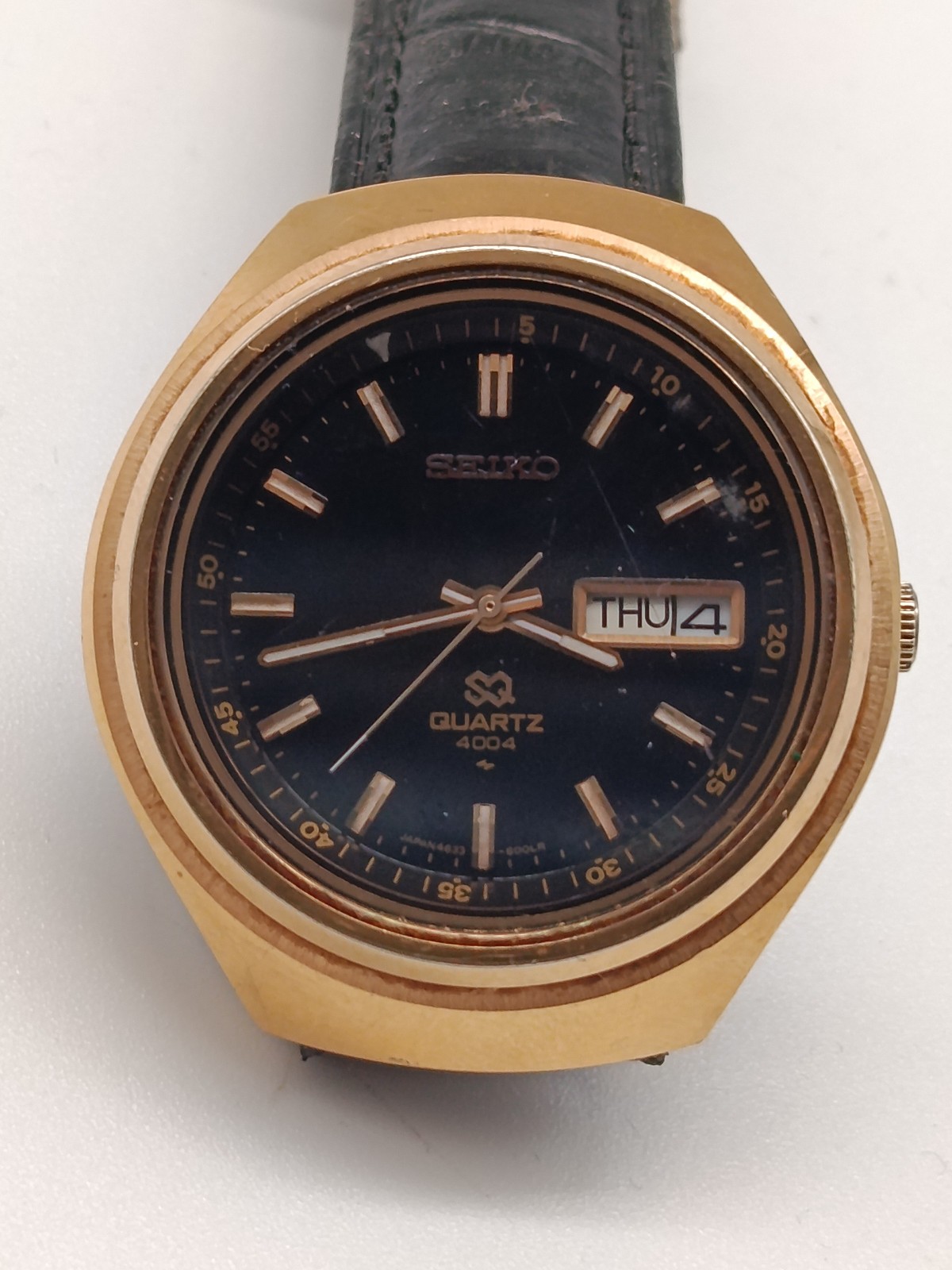 Vintage Uhr 60 Seiko Quartz 4004 Elektromechanisch Quarz Oversize 40mm