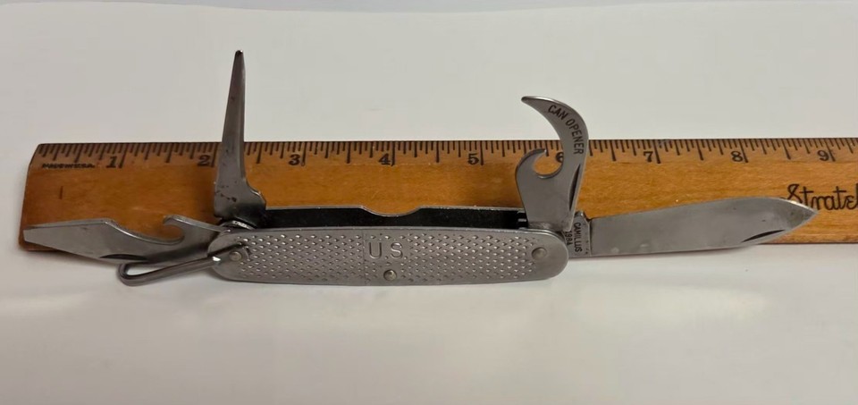 Cold War-era Camillus US military multi-tool knife — a piece of American made history that still works.