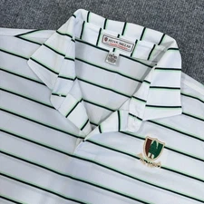 Peter Millar Golf Polo Boys Large White Summer Comfort Pine Valley Member Logo