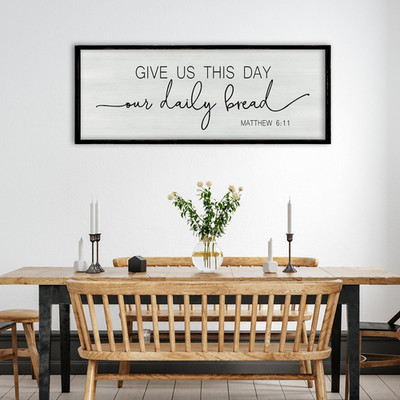 Zzjjhywgq Give Us This Day Our Daily Bread Sign 3212 Rustic Kitchen Dining Room