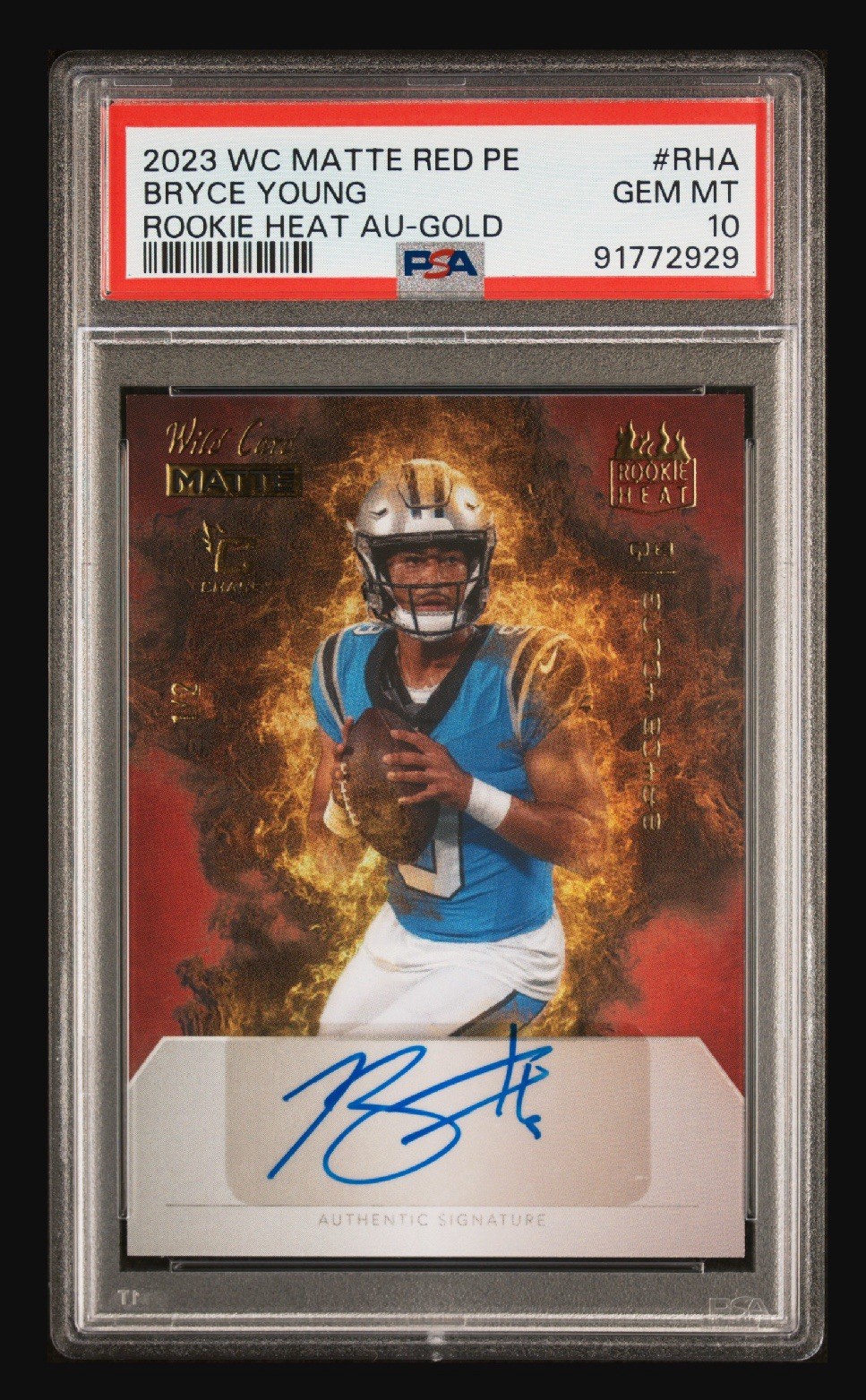 Bryce Young Wild Card Matte Red Premium Edition Rookie Heat Autographs #RHA Gold