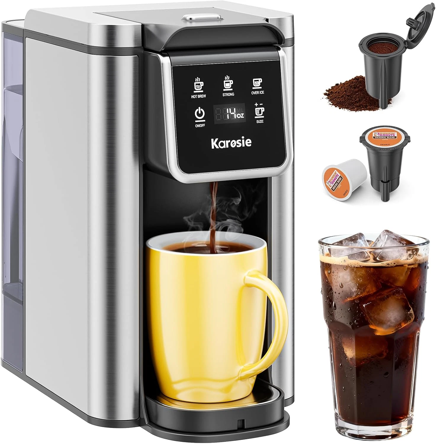 Karosie Stainless Steel K Cup Coffee Maker