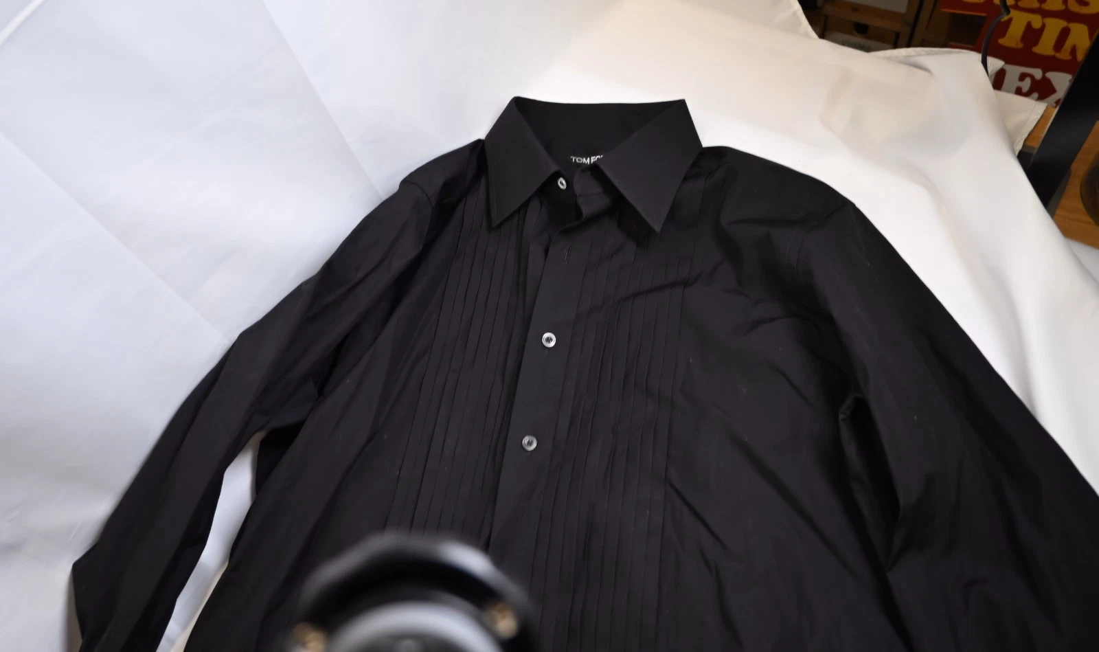 Tom Ford — AUTHENTIC TOM FORD Pleated-bib slim-fit cotton shirt,SIZE  44G, RRP £680