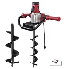 Yescom 1500W Electric Post Hole Digger Earth Auger Drill 2 Powerhead 6" 10" Bit