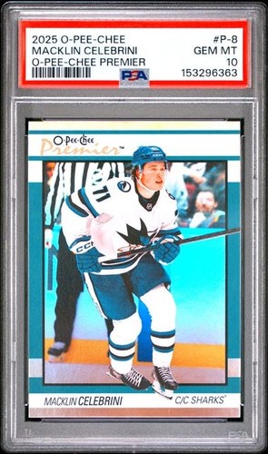 Macklin Celebrini #P-8 2025 O-Pee-Chee Premier card