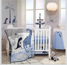 Lambs & Ivy Dinosaur Baby Blanket and Mobile Matching Set