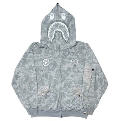 [L] Bape x Alpha Industries Collab Shark Hoodie